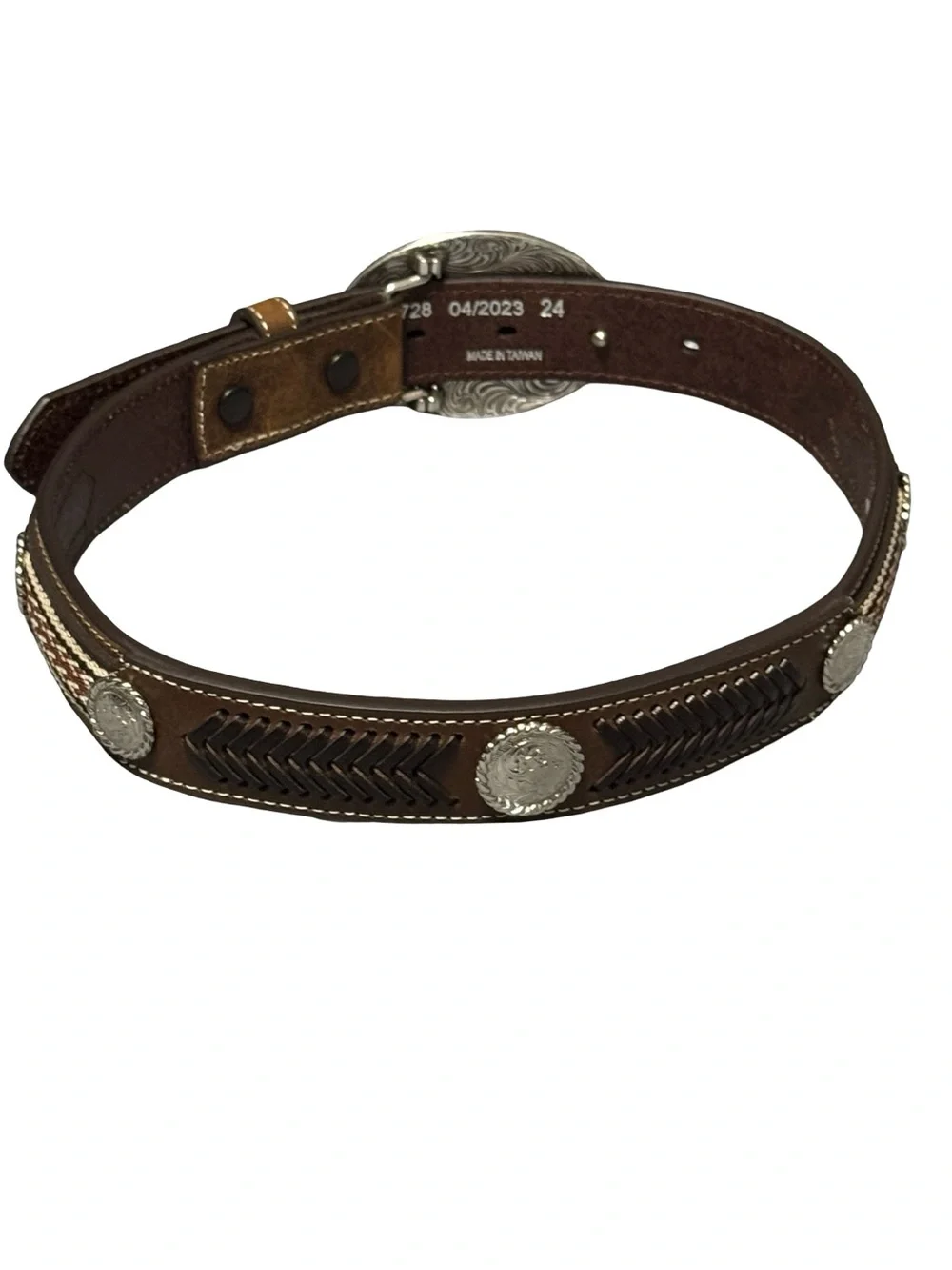 Cavenders Boys Western Genuine Leather Rodeo Festival Brown Belt with Buckle